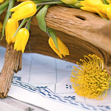 Anfa Blue and White Linen Table Runner