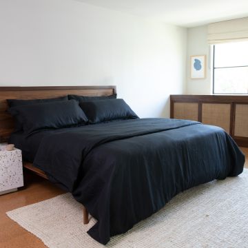 Black Linen Fitted Sheet