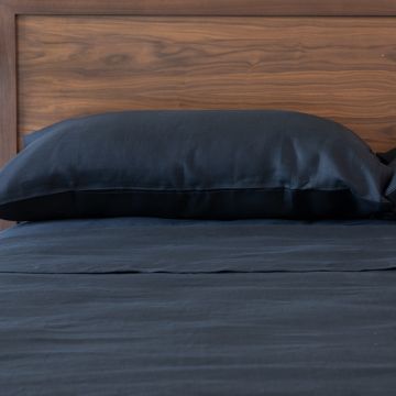 Black Linen Sheet Set