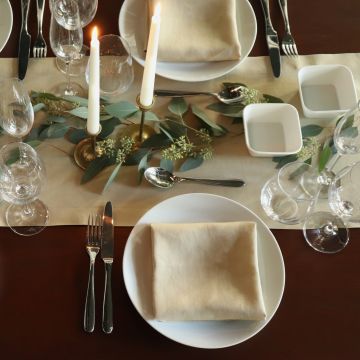 Camel Linen Table Runner