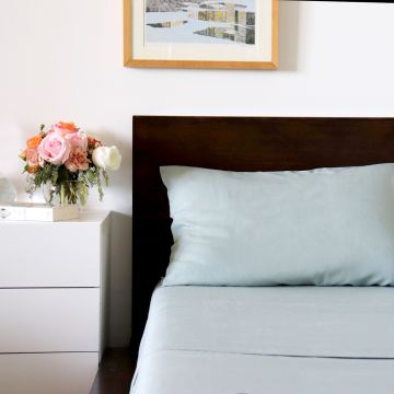 Celadon Light Green Linen Top Sheet