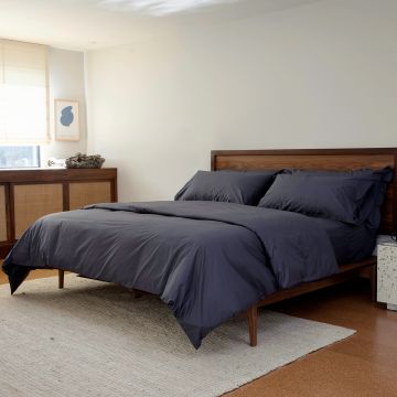 Charcoal 500TC Cotton Percale Duvet Cover