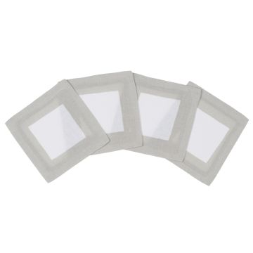 Cinta white linen cocktail napkin coaster concrete grey