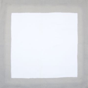 Cinta White Linen Napkin Concrete Grey Border