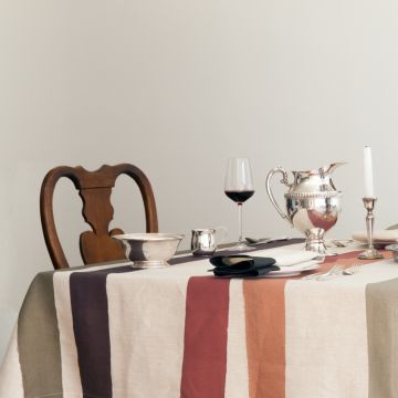 Cinta Rectangular Striped Linen Tablecloth