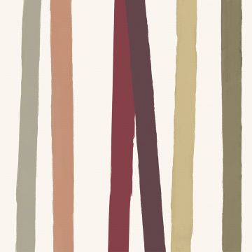 Cinta Multicolor Stripe Square Natural Undyed Linen Tablecloth