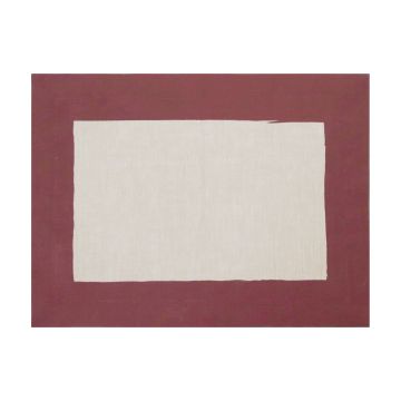 Cinta Burgundy Border Natural Linen Placemat