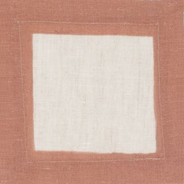 Cinta Terracotta Border Linen Cocktail Napkin