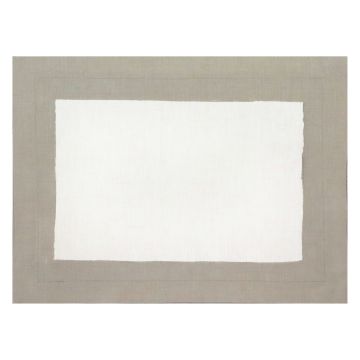 Huddleson Natural Linen Napkin Green Border