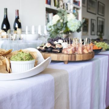 Cinta Pastel Striped Square Linen Tablecloth