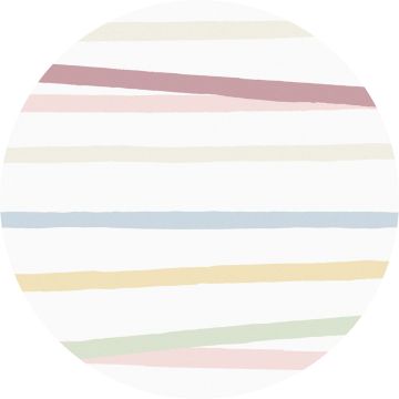 Huddleson Pastel Stripe Round Linen Tablecloth