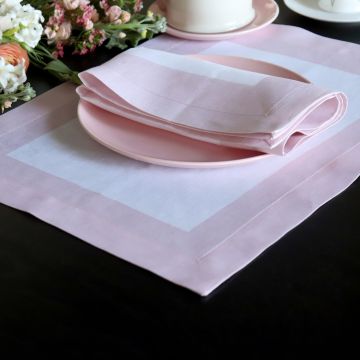 Cinta Pink Border Linen Placemat