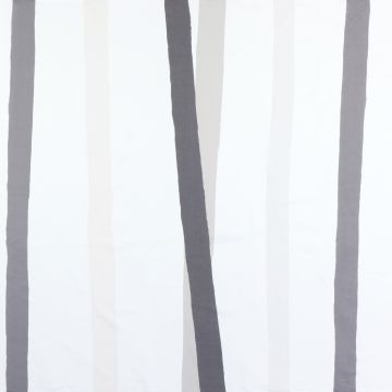 Square linen tablecloth grey charcoal ivory stripes