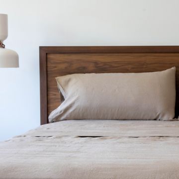 Coffee Brown linen pillowcase