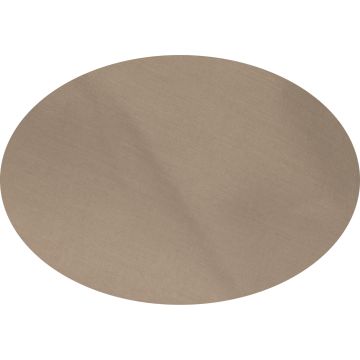 Coffee Brown Oval Linen Tablecloth