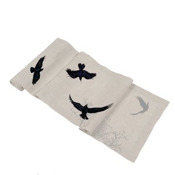 Crow Natural Linen Table Runner
