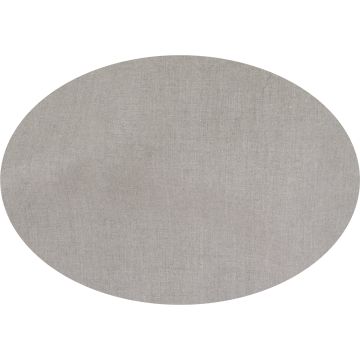 Dark natural oval linen tablecloth