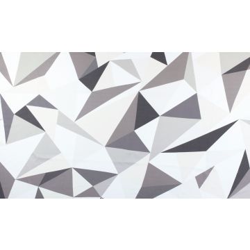 Geometric print rectangular tablecloth grey