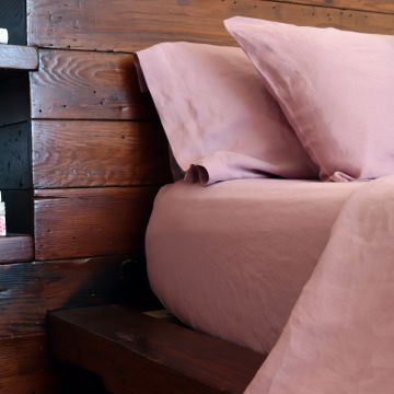 Huddleson Heather Lilac Purple Linen Fitted Sheet