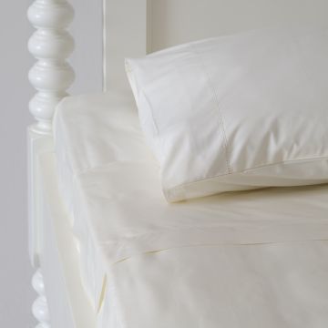 Ivory cotton top sheet percale hemstitched