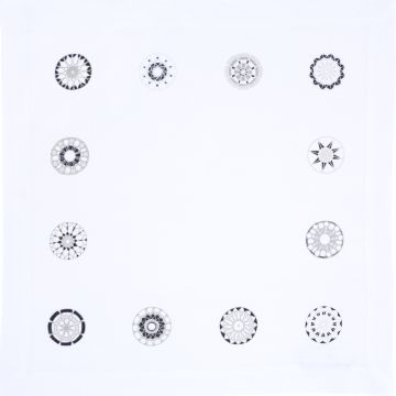 Lace Modern Linen Napkin White Grey