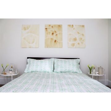 Leaf Green Linen Pillow Shams (Pair)