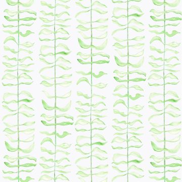 Leaf print green and white linen napkin 