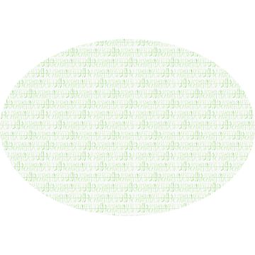 Leaf print green and white oval linen tablecloth 