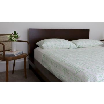 Leaf Green Linen Pillowcase (Pair)