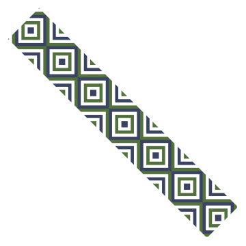 Maze Green Blue Geometric Rectangular Linen Table Runner