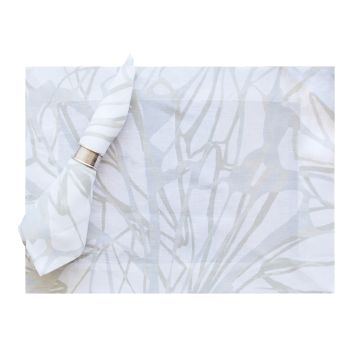 Melita metallic gold bronze silver linen placemat