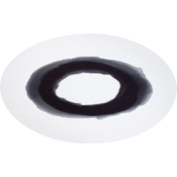 Huddleson Moreton black and white monochromatic watercolor oval linen tablecloth