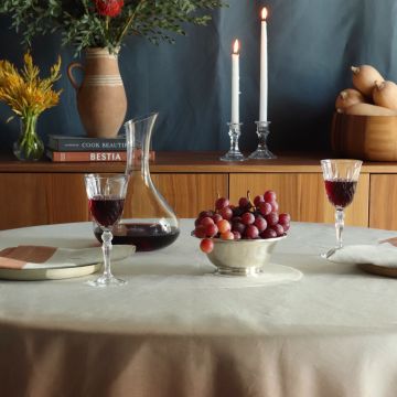 Ombre Terracotta Linen Tablecloth