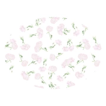 Peony Oval Linen Tablecloth