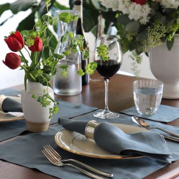 Petrol Green Linen Cocktail Napkin