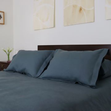 Teal Green Linen Pillow Shams