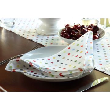 Piccadilly Polka Dot Linen Table Runner