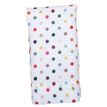 Huddleson Piccadilly White Polka Dot Linen Napkin