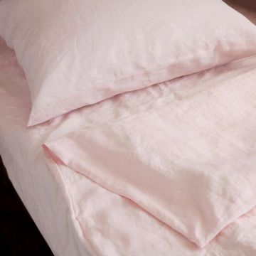 Huddleson Light Pink Blush Linen Duvet Cover