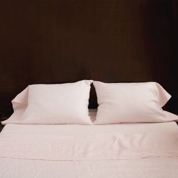 Pink Linen Duvet Cover