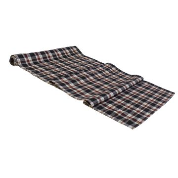 Plaid Black White Red Green Cotton Table Runner