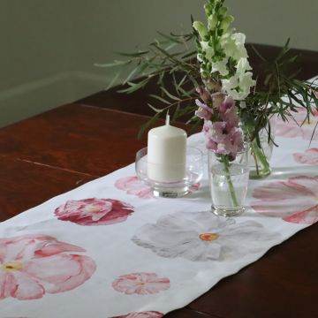 Poppy Linen Table Runner