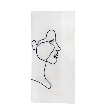 Huddleson linen drawing portrait embroidered linen napkin