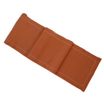 Luxury orange hemstitched table runner