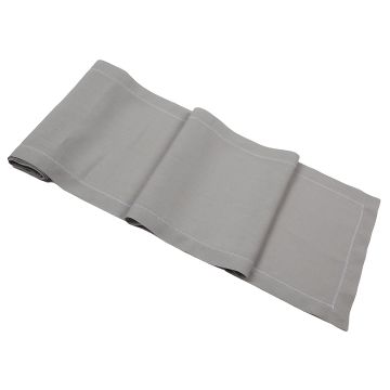 Silver Grey Hemstitched Linen Runner