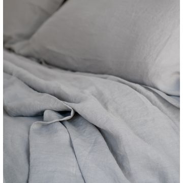 Silver grey pure linen vintage washed pillowcase