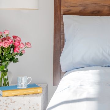 Sky Blue 500TC Percale Pillowcase (Pair) - Hemstitch