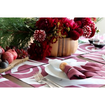 Sloan Claret Red Swirl Linen Placemat