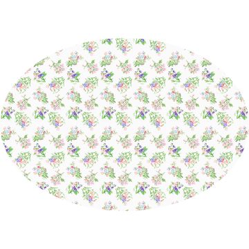 Peony floral oval linen tablecloth