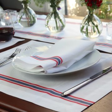Ticking Stripe Linen Table Runner